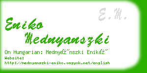 eniko mednyanszki business card